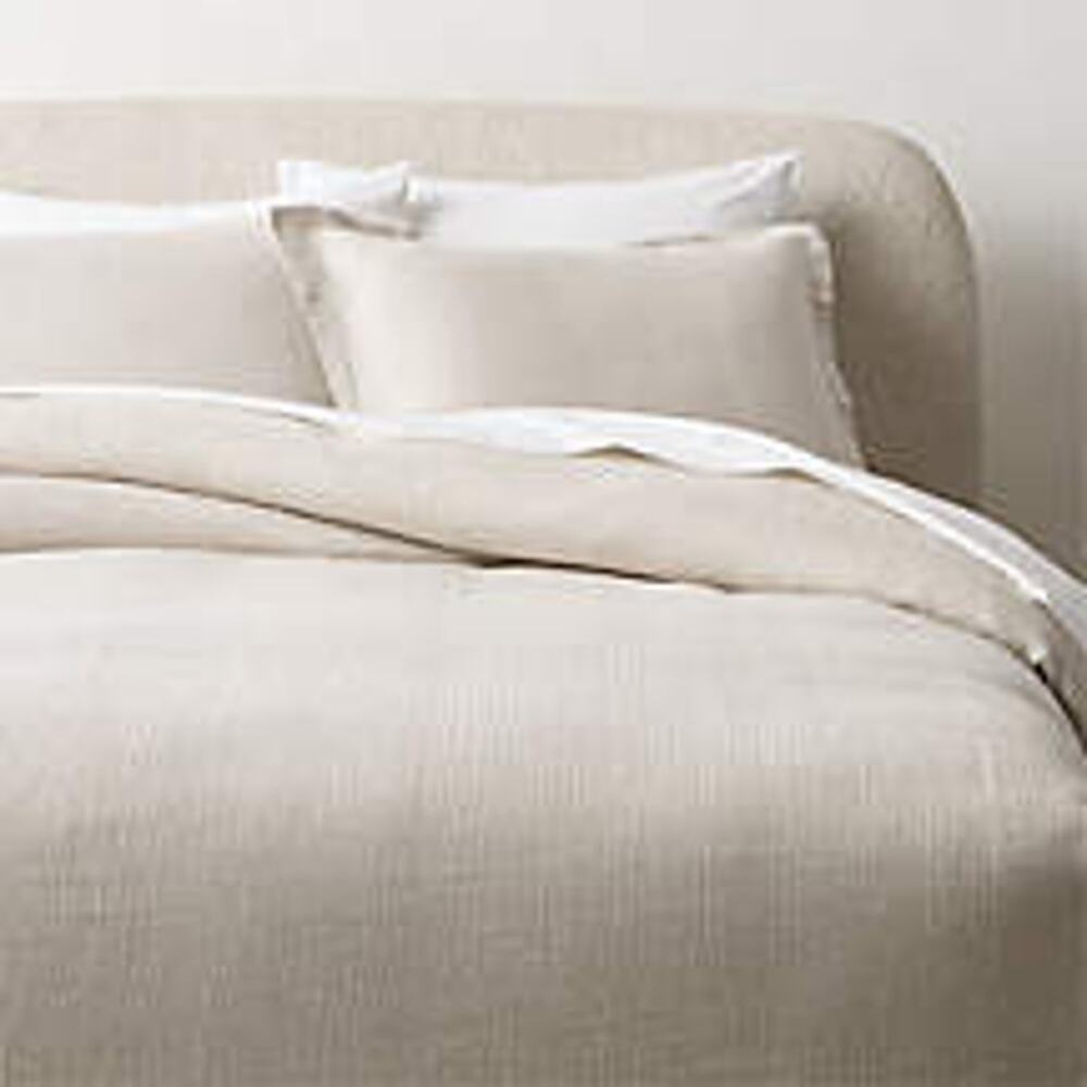 CB2 Sonnet White Grey EUROPEAN FLAX-Certified Linen Full/Queen Duvet Cover